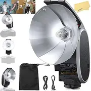 Godox Lux Senior Retro Camera Flash Speedlite Auto/Manual Portable Collapsible Reflector 6000 200K GN14 1700mAh Speedlight for Nikon Sony Canon Fuji Olympus Pentax Cameras