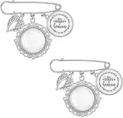 [JCHFR] 2 Pack Memorial Graduation Photo Charm with Angel Wings, Personalized DIY Tassel Brooch,Memory Keepsake Jewelry,Photo Frame Pin Gift,for Cap Decoration Gown Ceremony Wedding Bouquet