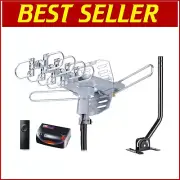 Long-Range Amplified Outdoor TV Antenna with 360° Rotation & Remote Control