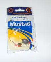 Mustad Hook Flounder Fluke Cut Bait Fishing Rig 3/4 oz 40 LB Leader Size 2