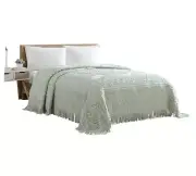 Medallion Chenille Bedspread King Sage