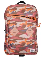 Ecko Unlimited Orange Pop Camo Zipper Pocket Bag Backpack