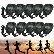 Lot 10 Digital LCD Stopwatch Waterproof Sports Chronograph Timer Odometer Watch