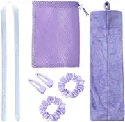 Heatless Hair Curling Kit No Heat Gel Beads Hair Curler Wand Sleeping Curling Rollers DIY Hair Styling Tools with Hair Bands Clips Storage Bag for Medium Long Hair Styling Tools