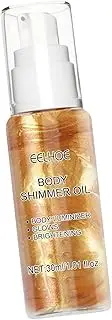 Abbraccia Body Shimmer Oil Moisturizing Face body brighten Smooth Glitter Liquid Highlighter Makeup for Make up Glowing 30G Women, Golden