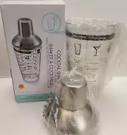 Outset 12 Oz Cocktail Shaker with 7 Recipe Glass and Stainless-Steel Lid Oz & mL