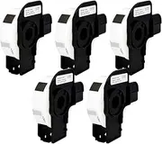Veson - 5 Rolls White DK-11204 DK11204 Compatible with Brother Address Label Rolls, 17 mm x 54 mm Shipping Labels for Brother QL Label Printers (400 Labels per Roll)