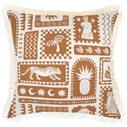 Cushion Cover-Coastal Fringe-Naxos Rust-45cm x 45cm