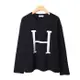 別緻的黑色女式 Himino 字母印花長袖 T恤 T8759K21