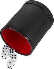 Yardwe Dice Felt Lined Shaker Cup for Quiet Rolling Stylish Dice Cup for Board Games Party Games Accessories for Halloween Christmas and Birthday Celebrations