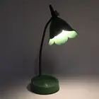 (5V Green)3W LED Touch Desk Lamp 3 Gear Dimmable Foldable Petal Shape Desktop GE