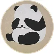 Panda Bath Rug, Anti-Slip Round Door Mat, Panda Bath Mat Cartoon Art, Plush Decor Mat with Non-Slip Backing, Cartoon Panda Bath Mat, Non-Slip Bathroom Rug, Kids Bathroom Mat for Bathroom