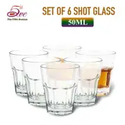6x 50ml Shot Glass Set Heavy Base Lead Free Liquor Whisky Vodka Espresso Clear