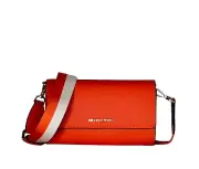 Michael Kors Jet Set Item Large Zip Around Wallet Crossbody Bag Poppy