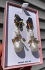House Of Harlow 1960 Gold Tone Leaf Faux Pearl Dangle Drop Earrings New With Box