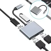 USB Type C Hub to Dual Monitor Laptop Docking Station 2 HDTV PD USB MST