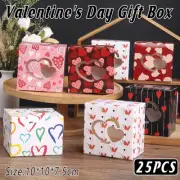 25X Valentine's Day Treat Box Small Cupcake Cookie Box 4”Bakery Heart Shaped Box