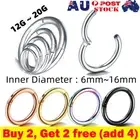 1pc Surgical Steel Hinged Segment Ring Clicker Nose Ear Hoop Piercing Stainless