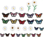 CORHAD 33Pcs Adorable Embroidered Sewing Patches DIY Iron Clothing Appliques for Jackets Bags Hats More Unique Designs for Creative Repair Decoration