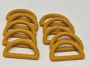 10 Vintage Tan Plastic Faux Wood Grain Texture 1-1/2" Dee Macrame Craft Rings