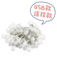 在飛比找蝦皮商城優惠-透明燈泡串燈 USB款 遙控款 / 房間佈置 宿舍裝飾 寢室