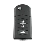 3 Buttons Car Remote Flip Folding Key Shell Case Blank Replacement for Mazda