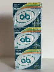 O.B. Tampons Fluid-Lock Multi 18 Regular - 12 Super - 10 Super Plus Sizes 3 Pack