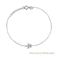 在飛比找PChome24h購物優惠-King Star 鑽石18K金星星款手鍊