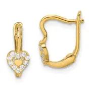 Madi K Kid's 14k CZ Double Heart Hoop Earrings