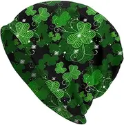 [YUZEKABZ] St. Patrick's Day Beanie Chemo Hat Cancer Headwear Knitted Hats Baggy Slouchy Skull Cap Nightcap Winter Hats for Men Women