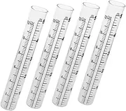 Happyyami 4Pcs Rain Gauge Tube Glass Measuring for Accurate Rainfall Measurement Garden Outdoor Use High Definition Scale Easy to Read Design