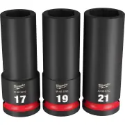 Milwaukee 49667025 - Impact Socket Set Deep 1/2" Drive 3 Piece Metric 6P Shockwave
