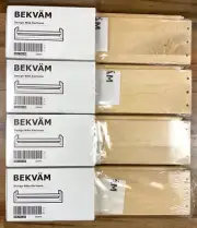 Ikea Bekvam Wooden Spice Rack Wall Mount Kitchen Storage Shelf Set of 4