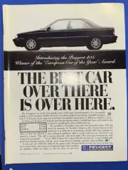 1988 Peugeot 405 Car Print The Best Car Over There is Over Here Magazine Ad