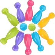 DINHEAROM Plastic Bowling Set for Kids Fun Toy Kids Bowling Game Educational Activity Hand-Eye Coordination Toy