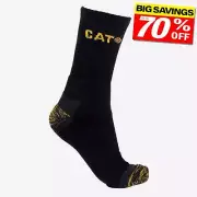 Caterpillar Mens Comfort Reinforced Padded Premium Work Boot Socks Black