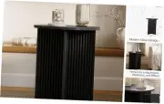 Round Fluted Living Room Side Table - Pedestal Drink Desk - Modern Home,