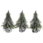 Northlight Mini Silvery Pine Downswept Artificial Christmas Trees - 9.5" - 3