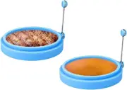 Silicone Egg Rings, 2 Pack Pancake Rings Non Stick Fried Egg Ring Mold, 4 Inch E