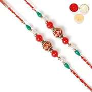 Ghasitaram Gifts Rakhi for Brother Rakhis Online - Set of 2-2K-268 Fancy Thread Rakhis