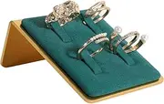 GemeShou Green ring display for selling, small velvet ring holder for jewelry, retail jewelry ring storage organizer【Velvet Ring Holder-Green 】