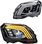 LED Car Lights 2 PCS Auto Assembly Upgrade Design Bicofal Lens Signal Lamp ，Compatible With GLK Headlight 2008-2012