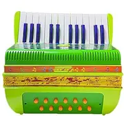 Hjatirace Accordion Musical Instrument Toy | 6Bass 17Keys Small Button Accordion | Lightweight Educational Toy Preschool Cute Instrument for Boys & Beginners