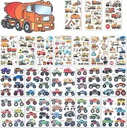 GEEHUA 20 Sheets Children's Vehicle Tattoo, Off-Road Vehicle Truck Temporary Tattoos Car Construction Fake Tattoo Birthday Party Accessories Digger Temporary Tattoo for Children and Boys