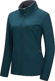 33,000ft Women's Softshell Jacket Warm Fleece Lined Windbreaker Lightweight Waterproof Rain Jacket for Running Golf Hiking