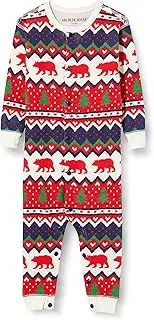 [Little Blue House] Fair Isle Bear & Moose Family Union Suits Pajama Set