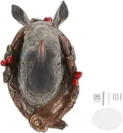 Vintage Animal Head Shaped Wall Mounted Hook Clothes Hanger for Home Decor in Antique Gold Antique Copper Retro Resin Material Size 6.5x9.5x11.5cm (Rhino (Retro))