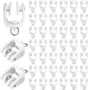50 Pieces Curtain Track Rollers Ceiling Curtain Track Hooks Flexible Bendable Cl