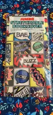 Jumbo Stretch Stretchable Textbook Book Cover Comic Graphic 10.5" x 11" New