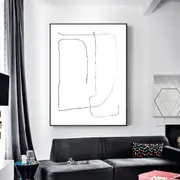 Black and White Abstract Line Canvas Wall Art